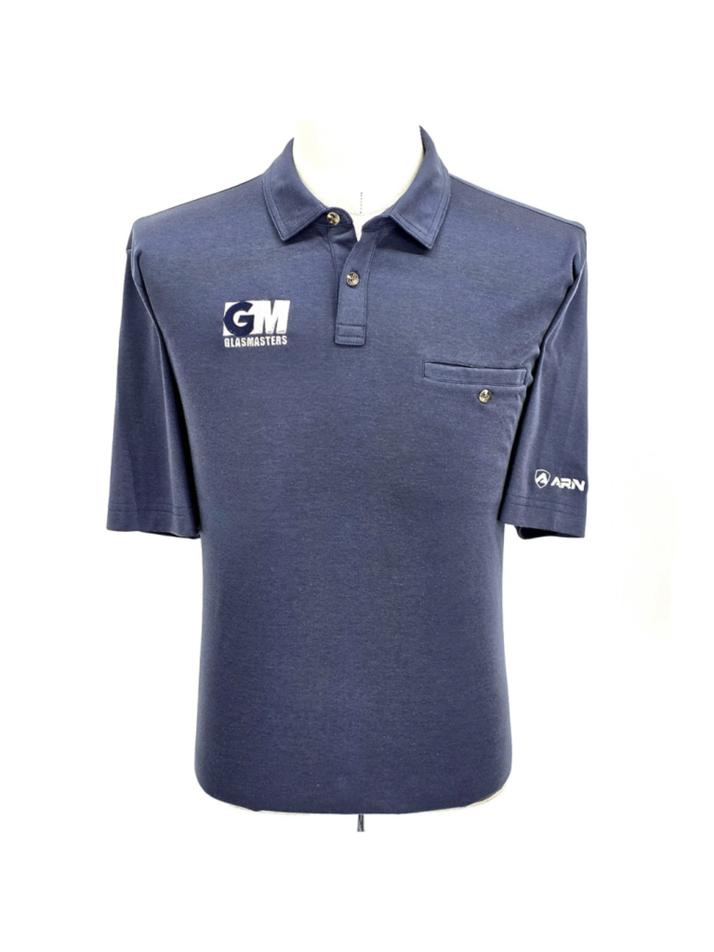 Travis Mathew Polo Shirt Men 2XL Blue Pocket Golf Casual Glasmasters XXL ARN